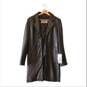 NWT Vintage Black Leather Jacket size XS